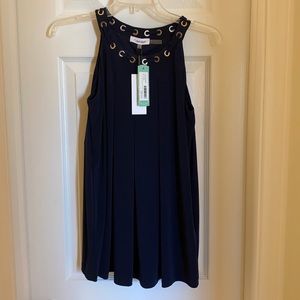 NWT Calvin Klein Pleated Grommet Halter Knit Top